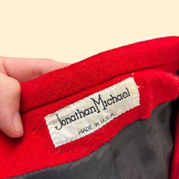 70s/80s black wool trench coat by Jonathan Michael, size 10 vintage jacket - Picture 4 of 9